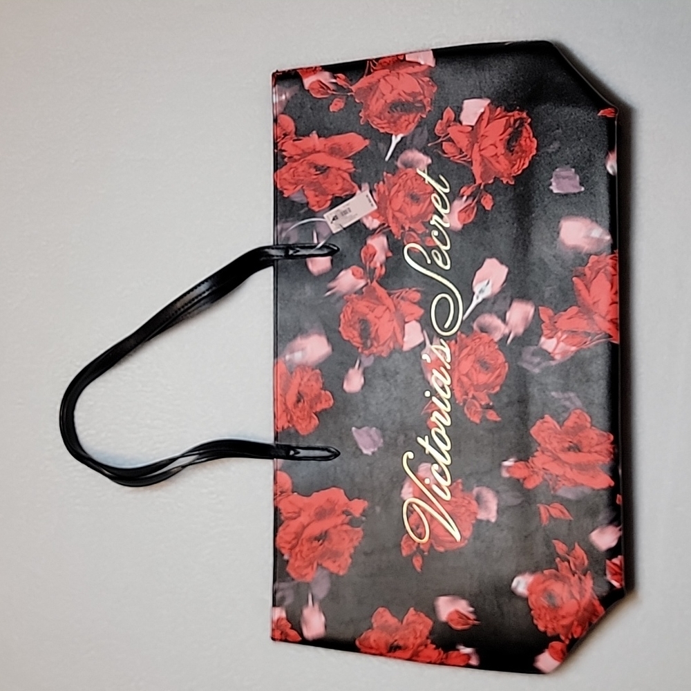 Victoria’s Secret Limited Edition Large Red Floral Rose Tote Bag